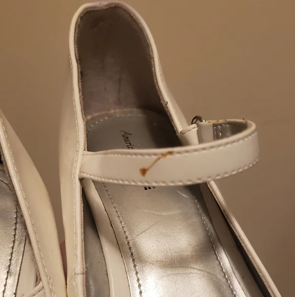 American Eagle Patent Leather Peep-toe Mary Jane Heels with Ankle Straps - Picture 6 of 8